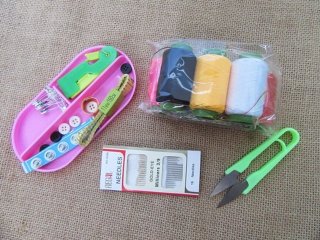 2Boxes Threader Needle Thread Tape Measure Scissor Thimble Stora