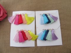(image for) 12Sheet x 10Pc Cotton Tassel Pendant w/Loop Keyring Jewelry