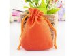 (image for) 50 Plain Orange Hemp Drawstring Jewelry Gift Pouches 14x10cm