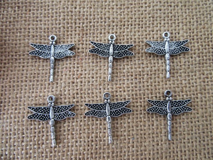 100Pcs New Dragonfly Beads Charms Pendants Jewellery Findings - Click Image to Close