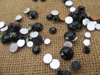 3Sheets x 230Pcs Black Flatback Acrylic Gemstones Rhinestones As