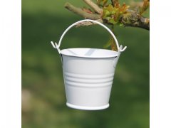 12 White Mini Tin Pail Bucket for Wedding 5.5x5.5x4cm 12 White Mini Tin Pail Bucket for Wedding 5.5x5.5x4cm