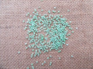 7Pkts X 400Pcs Light Green Glass Seed Beads 3mm
