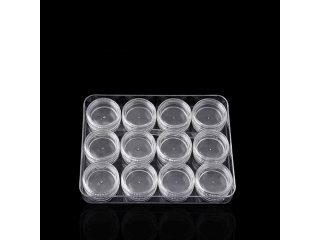 1Set x 12 HQ Clear Plastic Beads Display Cases Storage Boxes
