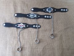 6Pcs Mens Punk Gothic Leather Tribe Bracelets with Ring