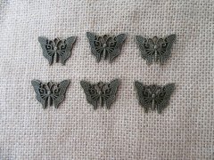 (image for) 100Pcs Alloy Bronze Butterfly Beads Charms Pendants Wholesale