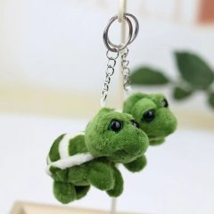 (image for) 3Pcs Cute Plush Big Eye Turtle Keychain Keyring Soft Fluffy Bag Accessories