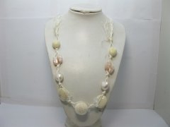 (image for) 12X Ivory Handmade Paper Necklaces