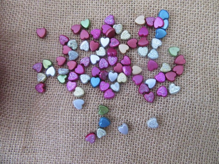 10Packs x 160Pcs Decorative Heart Beads DIY Jewellery Accessory - Click Image to Close