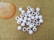 (image for) 12Sheet x 170Pcs White Barrel Pony Beads Dreadlock Bead 14mm