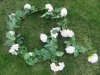 2Pcs Beige 14 Flower Head Artificial Rose Leaf Garland Vine Stri