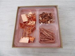 (image for) 10Sets Rose Gold Binder Clips Push Pin Photo Clip Paper Clips