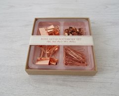 (image for) 10Sets Rose Gold Binder Clips Push Pin Photo Clip Paper Clips