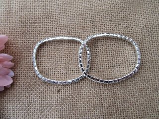 12Pcs Elastic Sparkling Rhinestone Bracelet Women's Jewellery