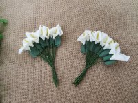 12Bundle X 12Pcs Craft Wedding Decor Flower Calla Lily - White