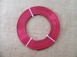1Roll X 11M Flat Aluminium Craft Wire Jewelry Making 5mm - Red