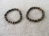 6Pcs New Tiger Eye Beads Beaded Elastic Bracelet