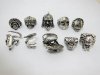 24X Men's Scary Design Metal Rings Assorted
