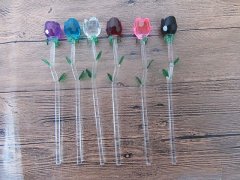 12Pcs Crystal Rose Flower Sculptures Figurines Decoration Mixed 12Pcs Crystal Rose Flower Sculptures Figurines Decoration Mixed