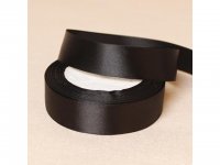 10Rolls X 25Yards Black Satin Ribbon 15mm