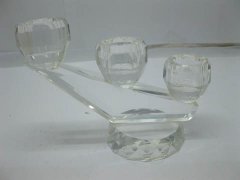 2Sets Clear Lead Crystal Candle Holder - 3 Heads