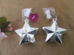 3Pcs Metallic Star Balloon Weight Pendant With Strings Silver 3Pcs Metallic Star Balloon Weight Pendant With Strings Silver