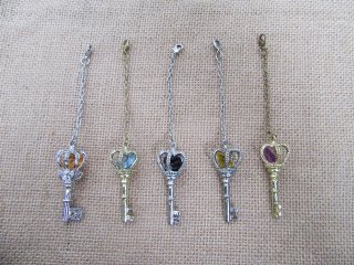12Pcs Chain or Necklace with Key Pendant Assorted