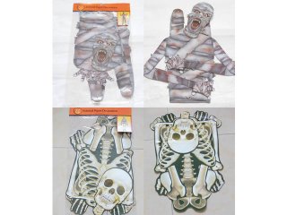 10 Paper Skeleton Skull Scary Mummy Scary Decorative Toy