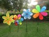4Pcs Silk Jumbo Flower Windmill Wind Spinner Garden Decor