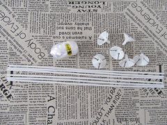 12Bags x 6Sets White Plastic Balloon Sticks & Roll Ribbon