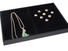 1Pc Velvet Ring Necklace Display Case Jewelry Holder 2 Fuction