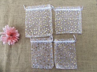 5Packs x 4Pcs Stars Printed Drawstring Jewelry Gift Pouches Asso