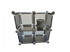 1Set x 4 Compartment Black Stacking Cube Organizer Storage Rack 1Set x 4 Compartment Black Stacking Cube Organizer Storage Rack