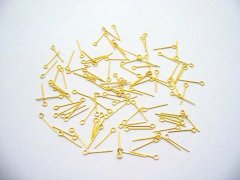 3300Pcs Golden plated 45mm eye pins Jewelry finding