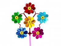 98 Exciting 6 Head Flower Windmills BULK Mixed