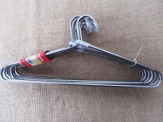 10 Stainless Steel Clothes Coat Hangers 7mm Thick