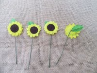 100Pcs Artificial Long Stem SunFlower Plant Craft Scrapbooking 100Pcs Artificial Long Stem SunFlower Plant Craft Scrapbooking