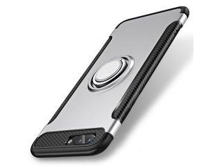 1X iPhone8 Silver Magnetic Shockproof Case Cover with Ring Car H