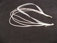 100 White Multi-stranded Waxen & Ribbon for necklace