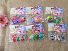 6Sheets x 3Pcs 3D Novelty Pencil Erasers Stationery Set Gift