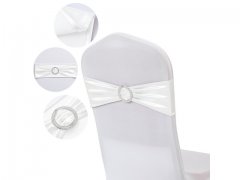 10Pcs Shiny White Sashes Chair Wider Bow Wedding Venue Banquet 10Pcs Shiny White Sashes Chair Wider Bow Wedding Venue Banquet