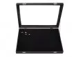 1X New Black Velvet Ring Display Case with Glass Cover 1X New Black Velvet Ring Display Case with Glass Cover