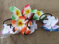 50Pcs Elastic Hair Bands Scrunchies Hair Ties w/Frangipani Hair