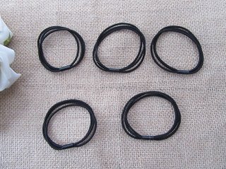 1Pc Simple Black Elastic Hair Bands 3 Strand 6cm Dia.