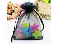 100 Black Drawstring Jewelry Gift Pouches 12x9cm