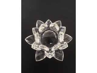 1X Stunning Clear Crystal Lotus Flower Art Deco 10x5.2x4.5cm