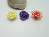 100Pcs Fimo Beads Rose Flower Jewellery Finding 20mm Dia. Mixed