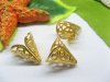 100pcs Golden Plated Hat Cone Style Filigree Bead Caps 15mm