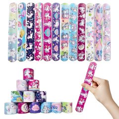 48Pcs Unicorn Reflective Magic Ruler Slap Band Bracelets