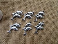 50Pcs New Double Dolphin Beads Charms Pendants Jewellery Finding 50Pcs New Double Dolphin Beads Charms Pendants Jewellery Finding